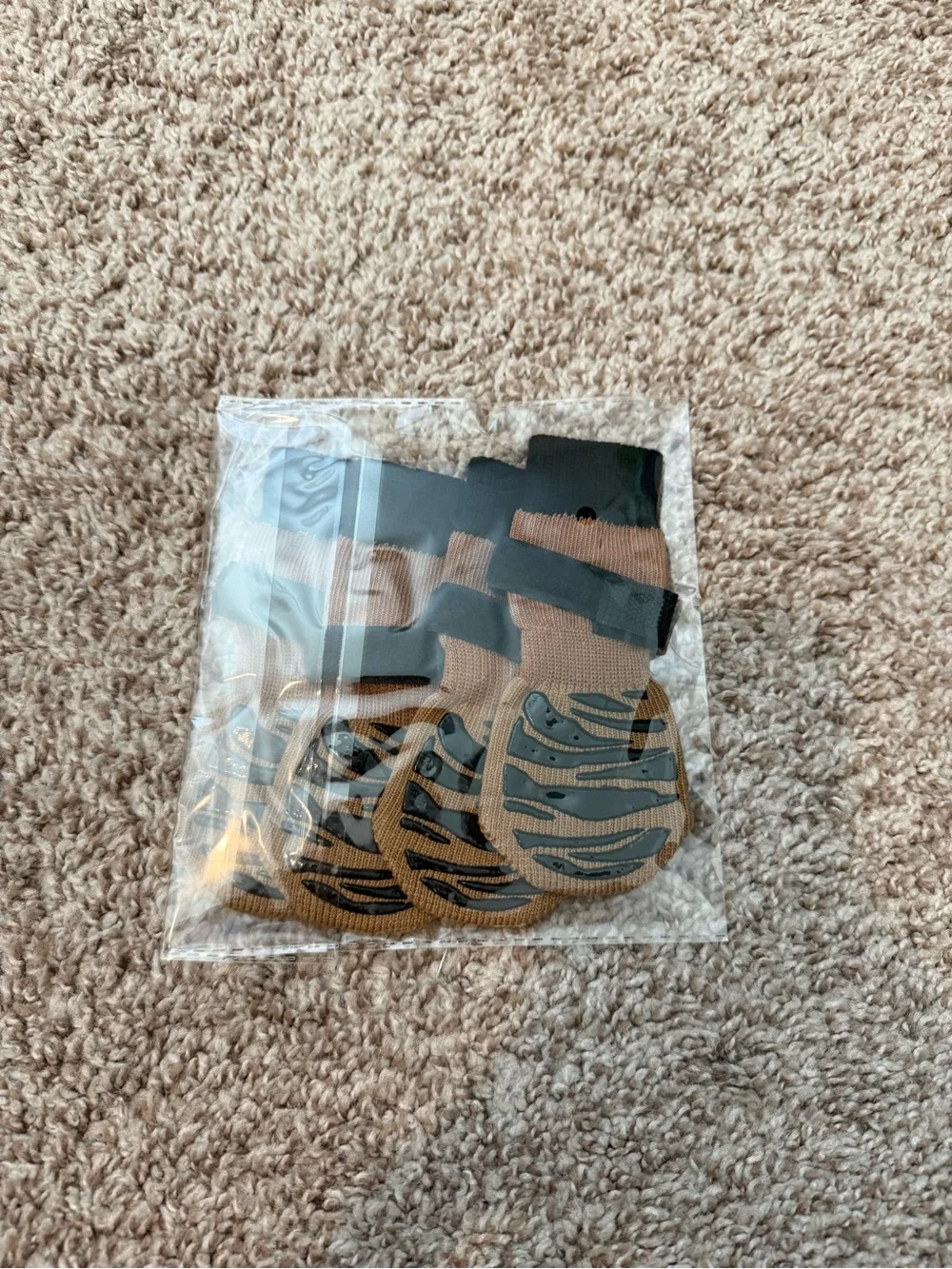 DOK Tiger Toes Premium Grip Dog Socks - Brown Tiger Pattern